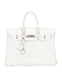 Birkin 35 Veau Epsom Leather in White, front view
